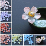 50pcs Glass Leaves Petals Charm Beads Connectors DIY Earrings Jewelry Making
