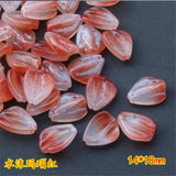 50pcs Glass Leaves Petals Charm Beads Connectors DIY Earrings Jewelry Making