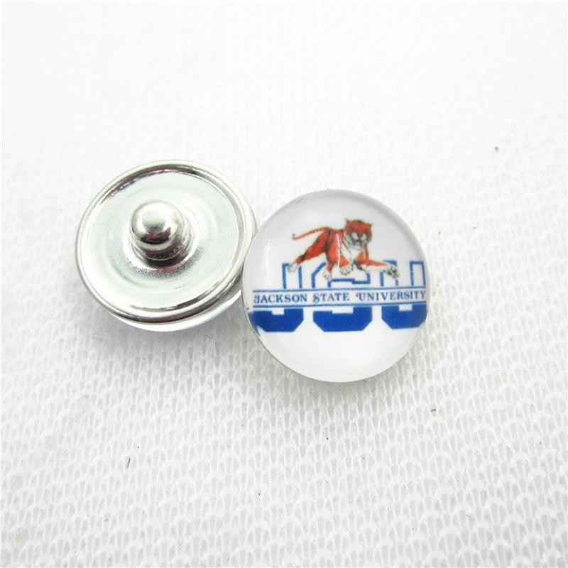 10pcs US Jackson State Snap buttons Glass 18mm DIY Snaps Jewelry