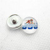10pcs US Jackson State Snap buttons Glass 18mm DIY Snaps Jewelry