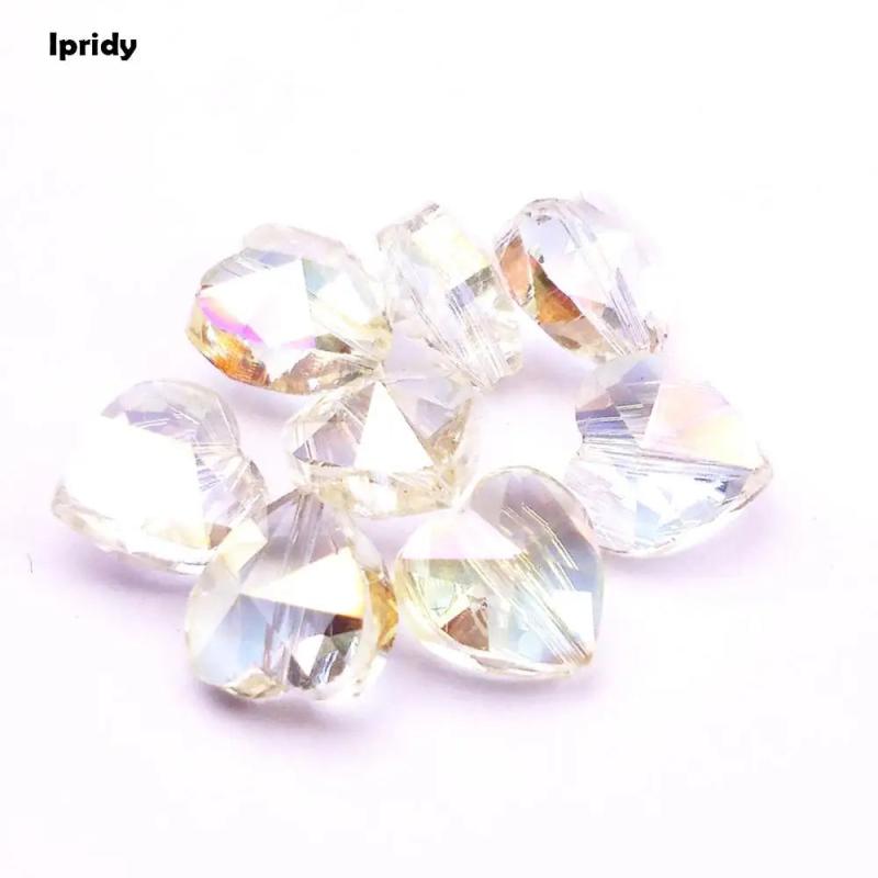 10mm Heart-shaped Glass Diamond Crystal Beads Rhinestones 10 pcs/lot