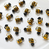4PCS Glaze Glass Small Bee Beads DIY Bracelet Jewelry Making Material