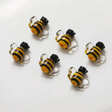 4PCS Glaze Glass Small Bee Beads DIY Bracelet Jewelry Making Material