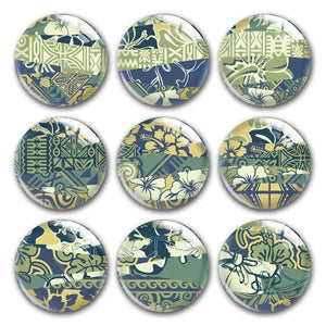 Japanese Pattern Flower Stitching Round Glass Cabochons for DIY Jewelry Making