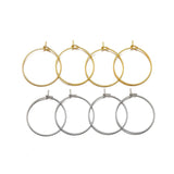 50pcs Stainless Steel Earring Wires Beading Hoop for DIY Ear Jewelry