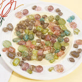 100pcs Vintage Acrylic Beads Mixed Carved Pattern Round Flower Spacer Beads
