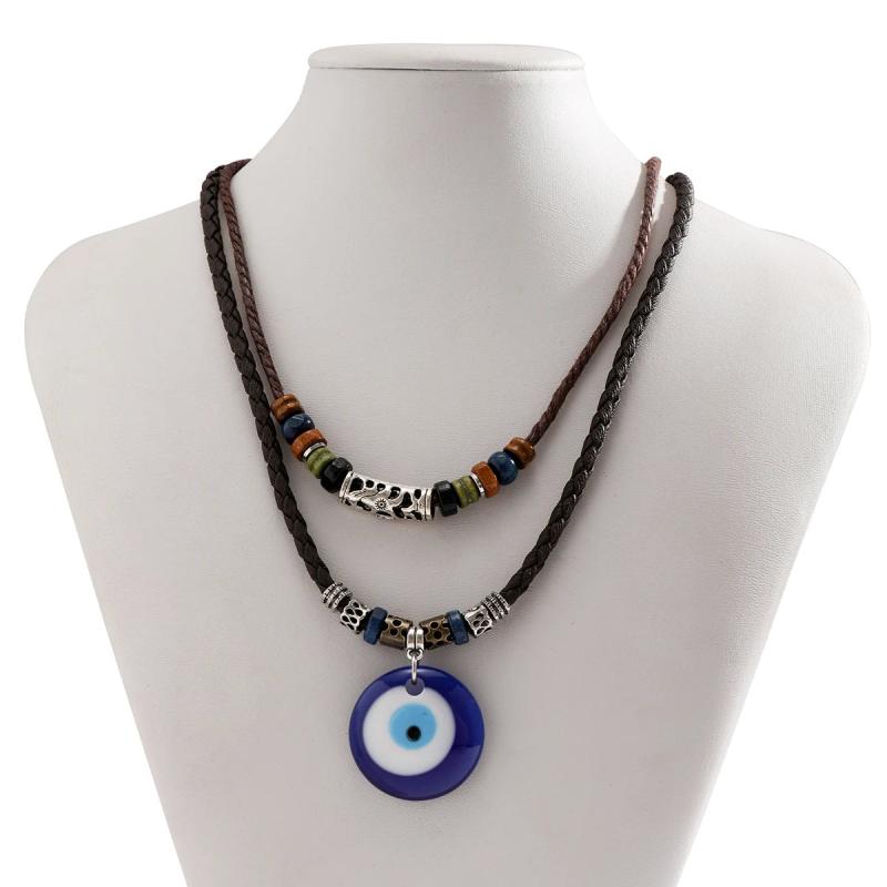 Hip Hop Eye Pattern Acrylic Pendant Necklace for Men