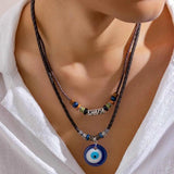 Hip Hop Eye Pattern Acrylic Pendant Necklace for Men