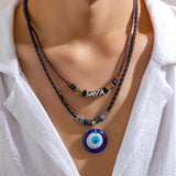 Hip Hop Eye Pattern Acrylic Pendant Necklace for Men