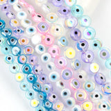 Devil Eye Crystal Beads Flat Round Loose Stone Beads 6/8/10mm