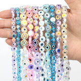Devil Eye Crystal Beads Flat Round Loose Stone Beads 6/8/10mm
