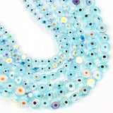 Devil Eye Crystal Beads Flat Round Loose Stone Beads 6/8/10mm