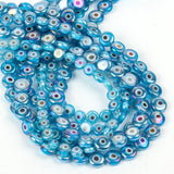 Devil Eye Crystal Beads Flat Round Loose Stone Beads 6/8/10mm