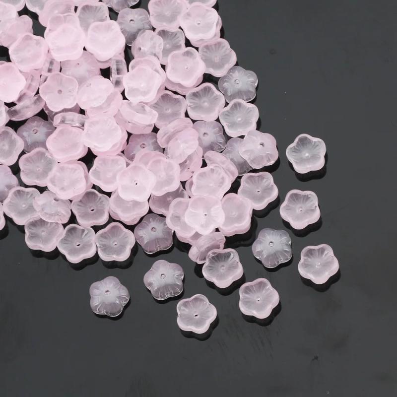 10mm Pink Flower Czech Crystal Beads Spacer Glass Beads DIY Jewelry Making