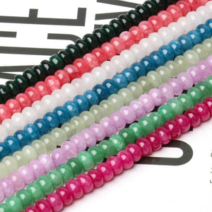 6x4mm Multicolor Rondelle Jade Angelite Spacer Beads 15''