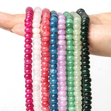6x4mm Multicolor Rondelle Jade Angelite Spacer Beads 15''
