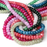 6x4mm Multicolor Rondelle Jade Angelite Spacer Beads 15''