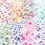 Mixed Heart Acrylic Square Beads Cube Loose Spacer Beads 6mm