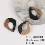 6pcs Wood & Resin Earring Findings DIY Pendants Charms Hand Made
