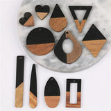 6pcs Wood & Resin Earring Findings DIY Pendants Charms Hand Made