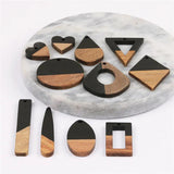 6pcs Wood & Resin Earring Findings DIY Pendants Charms Hand Made