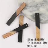 6pcs Wood & Resin Earring Findings DIY Pendants Charms Hand Made
