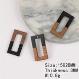 6pcs Wood & Resin Earring Findings DIY Pendants Charms Hand Made