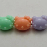 50 Mixed Pastel Acrylic Cat Beads Charms 14X12mm