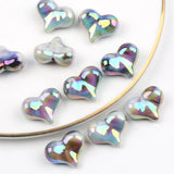 20pcs Double Bright Heart Acrylic Beads DIY Jewelry Making Phone Chain