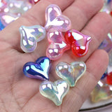 20pcs Double Bright Heart Acrylic Beads DIY Jewelry Making Phone Chain