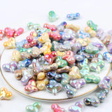 20pcs Double Bright Heart Acrylic Beads DIY Jewelry Making Phone Chain