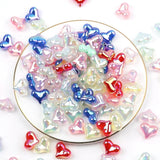 20pcs Double Bright Heart Acrylic Beads DIY Jewelry Making Phone Chain
