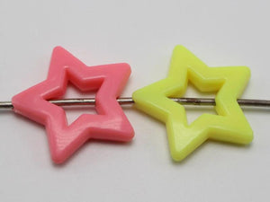 30 Pastel Acrylic Star Beads 27mm Jewelry Making
