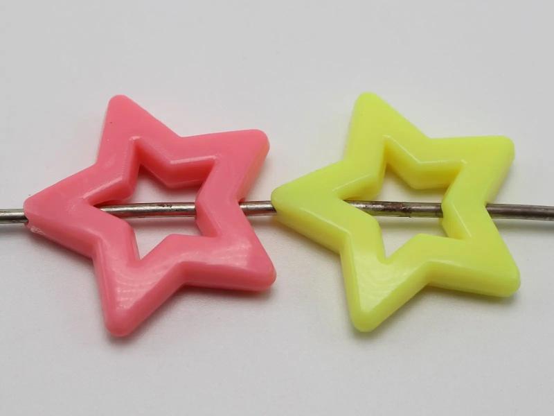 30 Pastel Acrylic Star Beads 27mm Jewelry Making