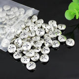 50pcs Tibetan Silver Flat Round Crosses Beads DIY-Accessory 4x10mm
