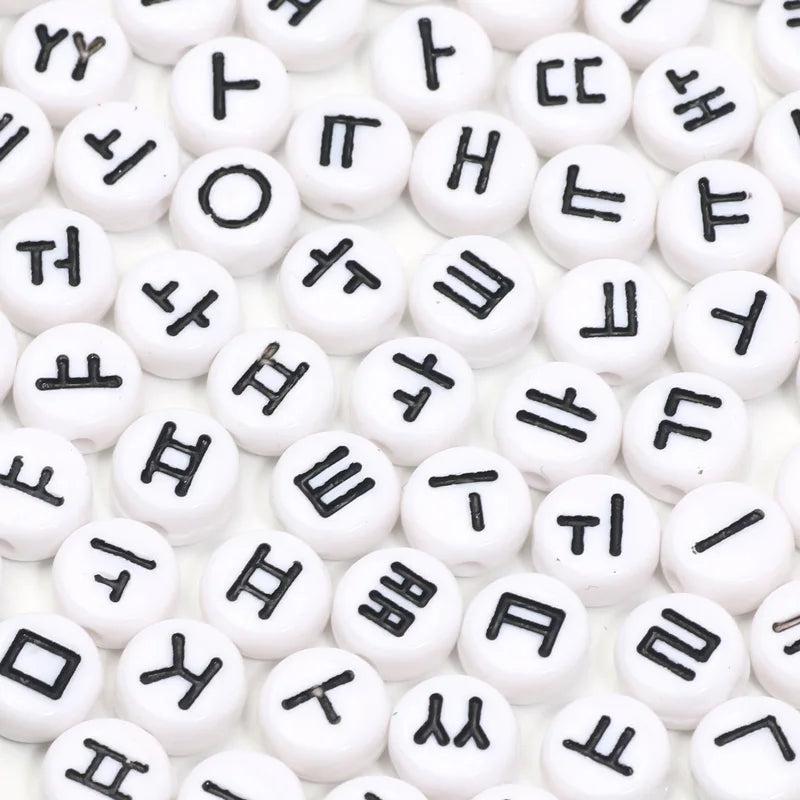 4x7mm Flat Round Acrylic Letter Beads for Jewelry Making