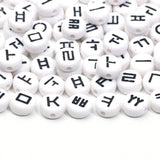 4x7mm Flat Round Acrylic Letter Beads for Jewelry Making