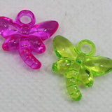 100 Mixed Colour Acrylic Cat Charm Pendants