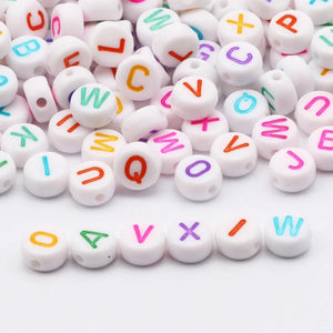 100pcs 7MM Mixed Letter Beads Round Shape for Jewelry Making DIY Bracelet