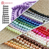 Glass Dyeing Round Pearls Beads Jewelry Findings