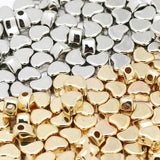 100Pcs 6x7mm Silver Love Heart Beads CCB Charm Acrylic Spacer Beads