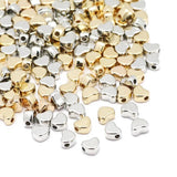 100Pcs 6x7mm Silver Love Heart Beads CCB Charm Acrylic Spacer Beads