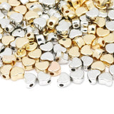100Pcs 6x7mm Silver Love Heart Beads CCB Charm Acrylic Spacer Beads