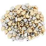 100Pcs 6x7mm Silver Love Heart Beads CCB Charm Acrylic Spacer Beads