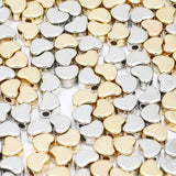 100Pcs 6x7mm Silver Love Heart Beads CCB Charm Acrylic Spacer Beads
