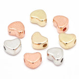 100Pcs 6x7mm Silver Love Heart Beads CCB Charm Acrylic Spacer Beads