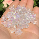 30pcs Dark Purple Bell Orchid Flower Czech Crystal Glass Beads