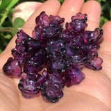 30pcs Dark Purple Bell Orchid Flower Czech Crystal Glass Beads