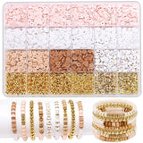 Clay Beads Bracelet Kit Friendship Bracelet DIY Golden Pink Letter Beads