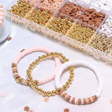 Clay Beads Bracelet Kit Friendship Bracelet DIY Golden Pink Letter Beads